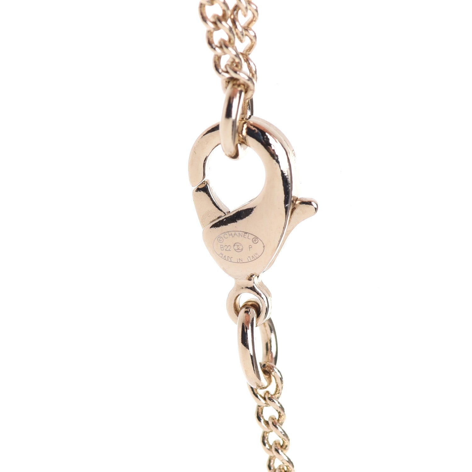 Chanel Lambskin CC Chain Necklace Gold Black 5 of 6