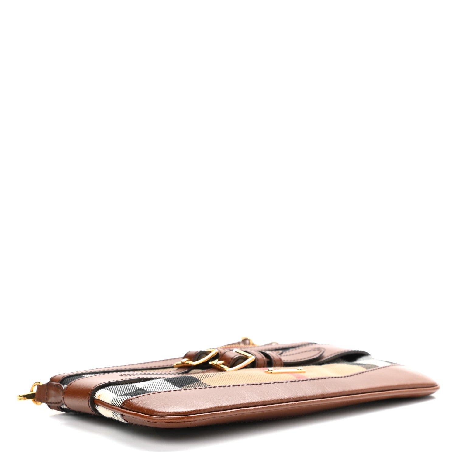 Burberry House Check Bridle Calfskin Peyton Crossbody Dark Tan 4 of 11