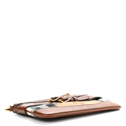 Burberry House Check Bridle Calfskin Peyton Crossbody Dark Tan 4 of 11