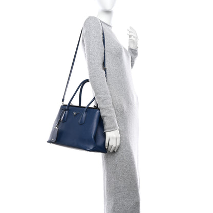 Prada Saffiano Cuir Twin Tote Bleuette 2 of 13