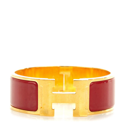 Hermes Enamel Wide Clic Clac H Bracelet PM Rouge H 1 of 5