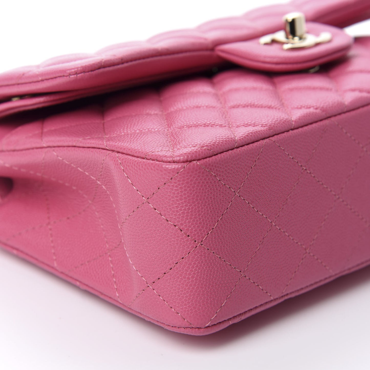 Caviar Quilted Small Double Flap Pink