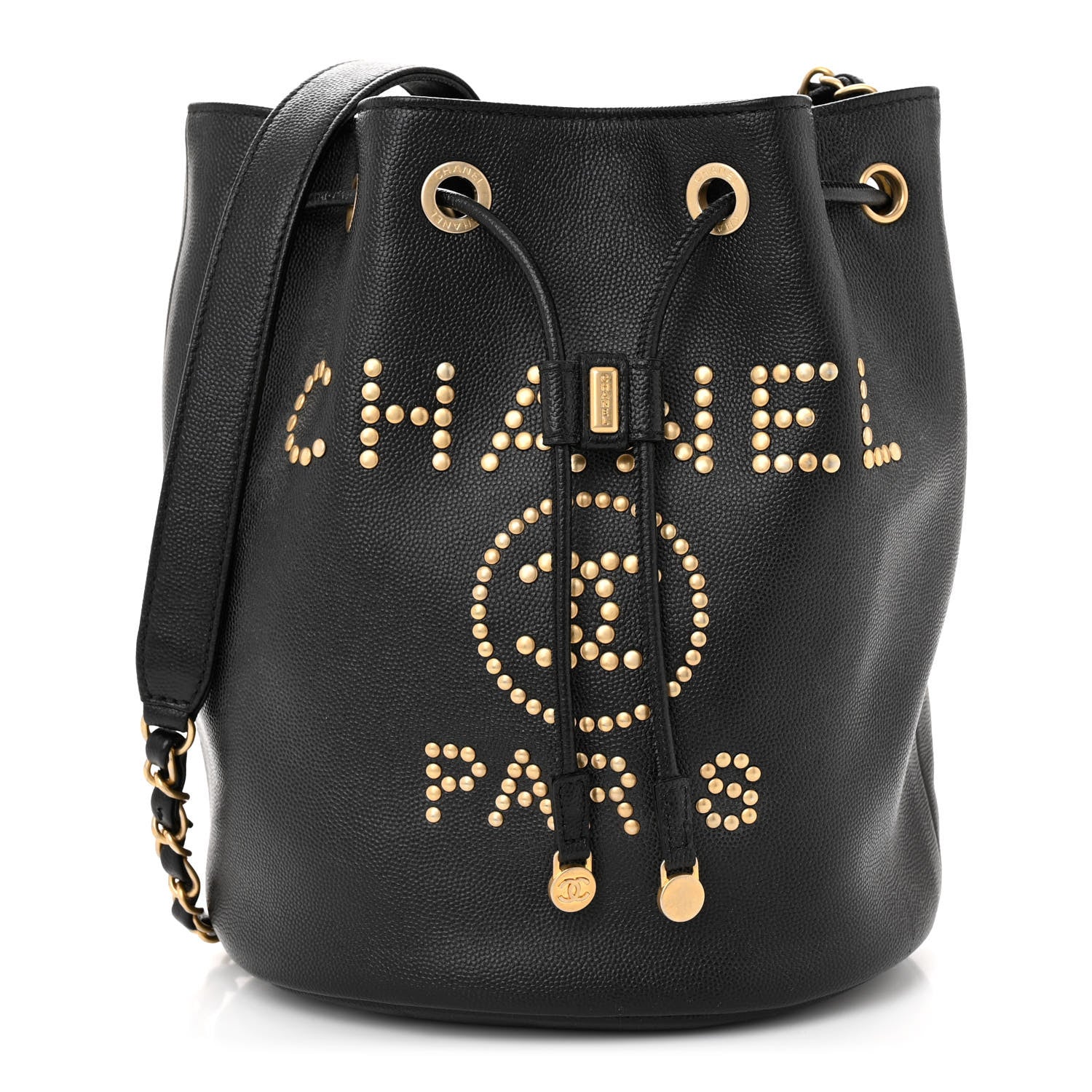 Chanel Caviar Deauville Drawstring Bucket Bag Black 1 of 10