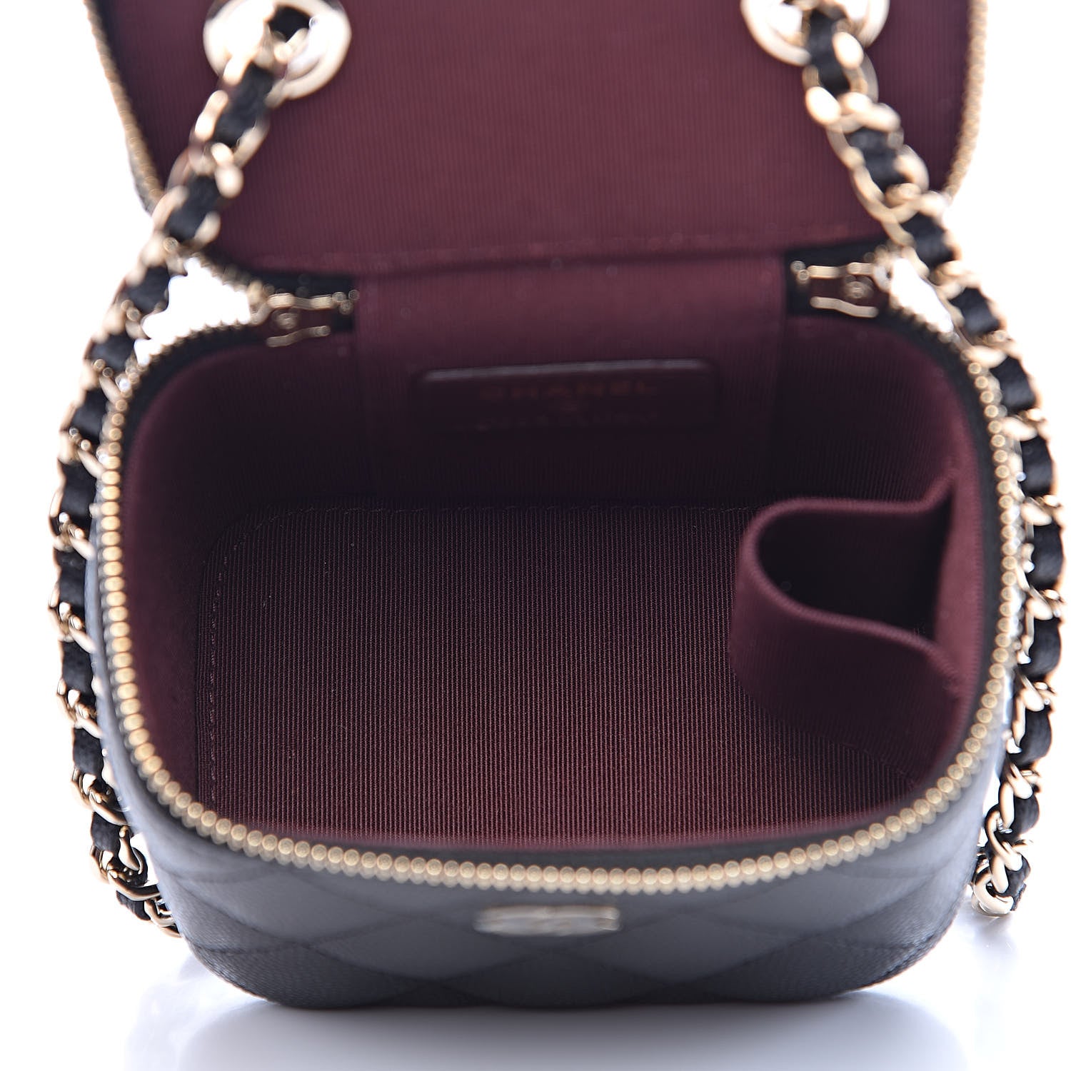 Chanel Caviar Quilted Mini Vanity Case With Chain Black 5 of 10