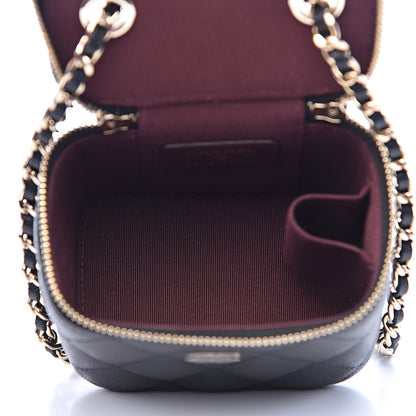 Chanel Caviar Quilted Mini Vanity Case With Chain Black 5 of 10