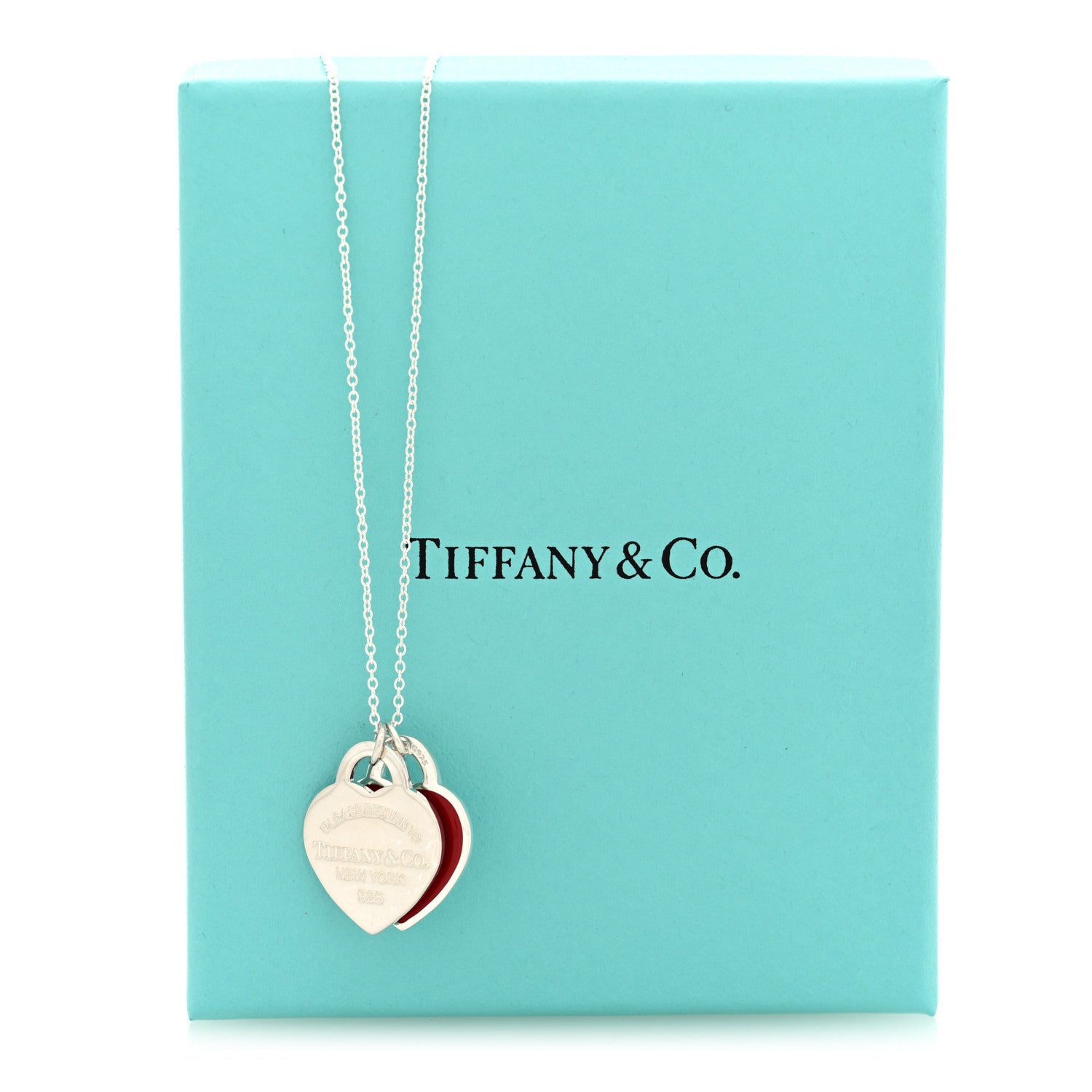 Tiffany Sterling Silver Enamel Large Return to Tiffany Double