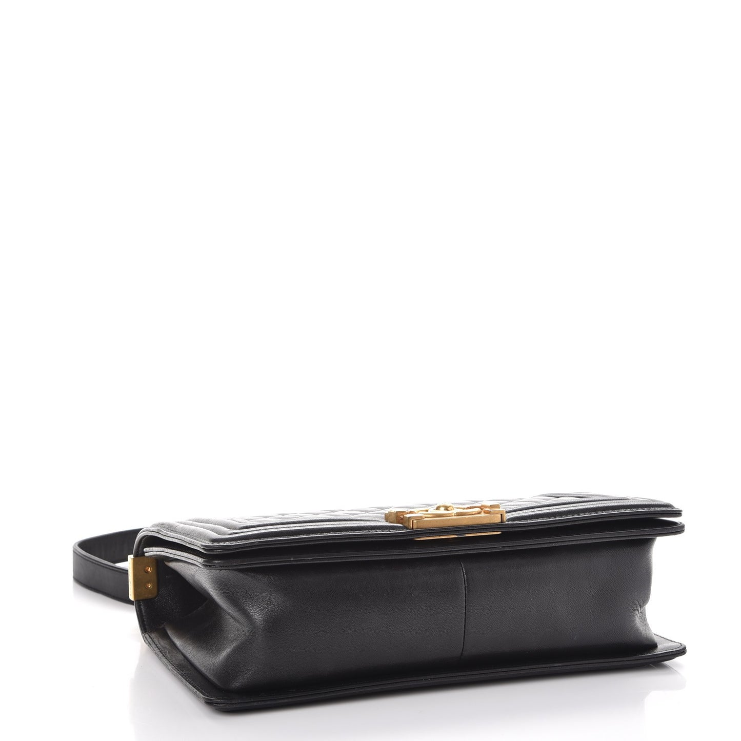 Lambskin Quilted Medium Boy Flap Black