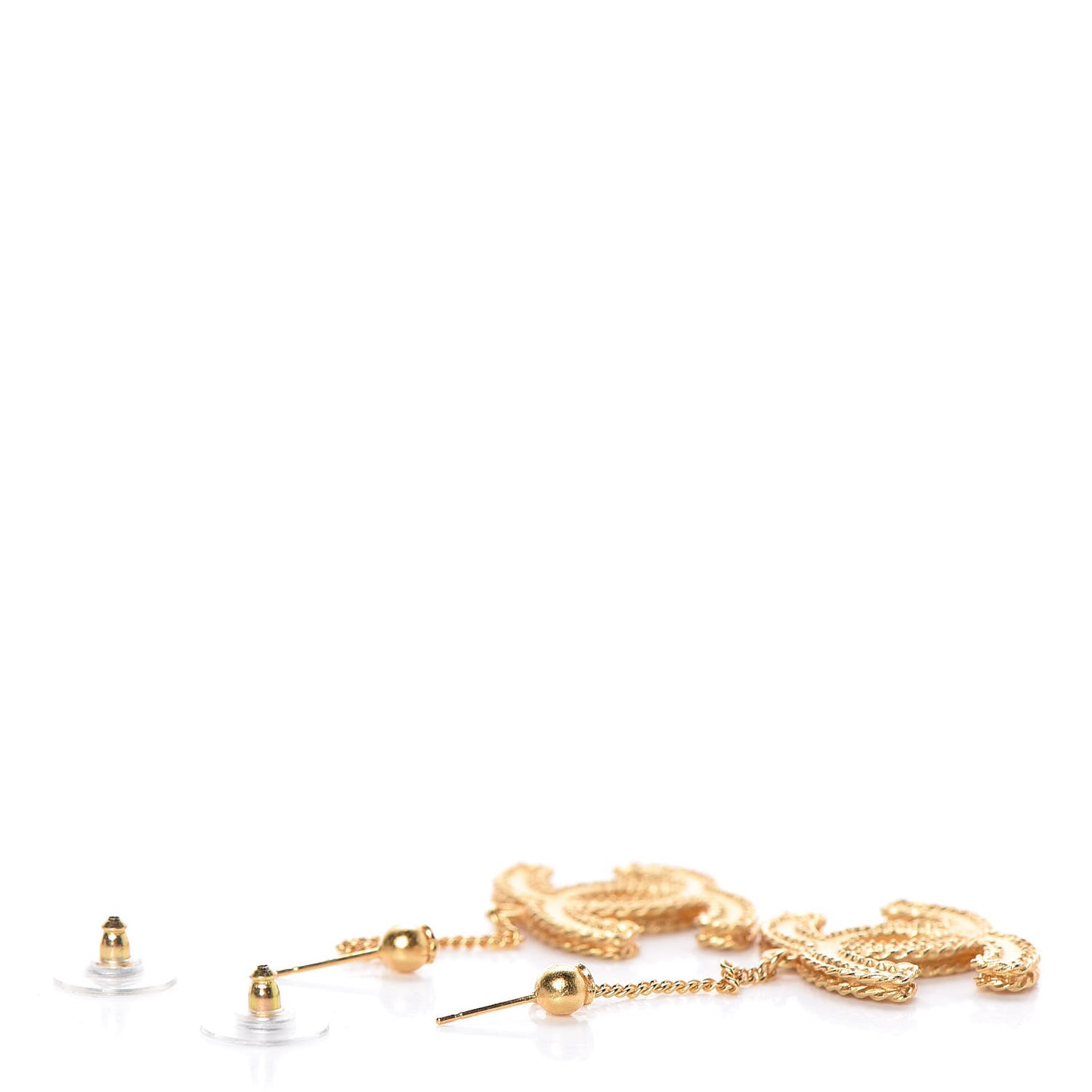 CC Drop Earrings Matte Gold
