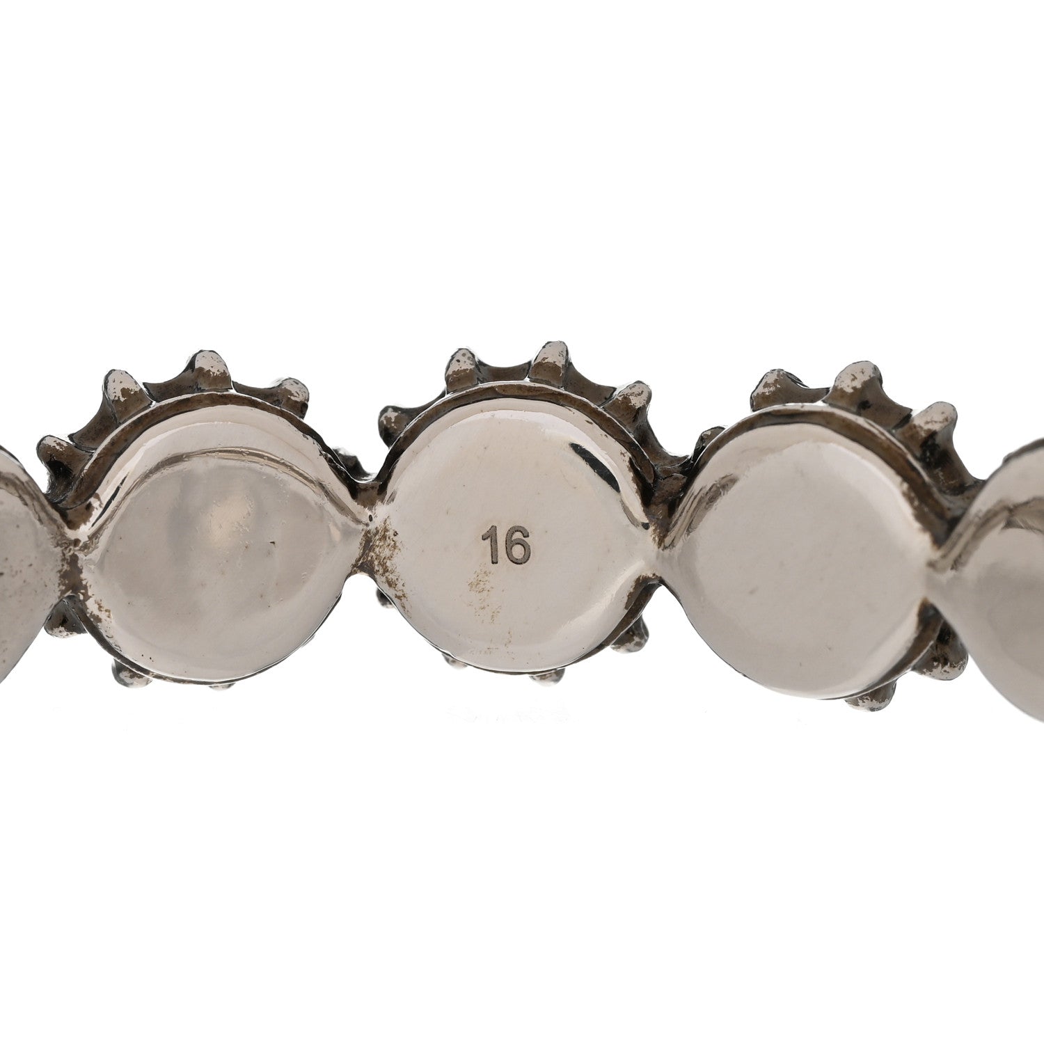 Gucci Metal Crystal Feline Cuff 16 Aged Silver Pink 6 of 8
