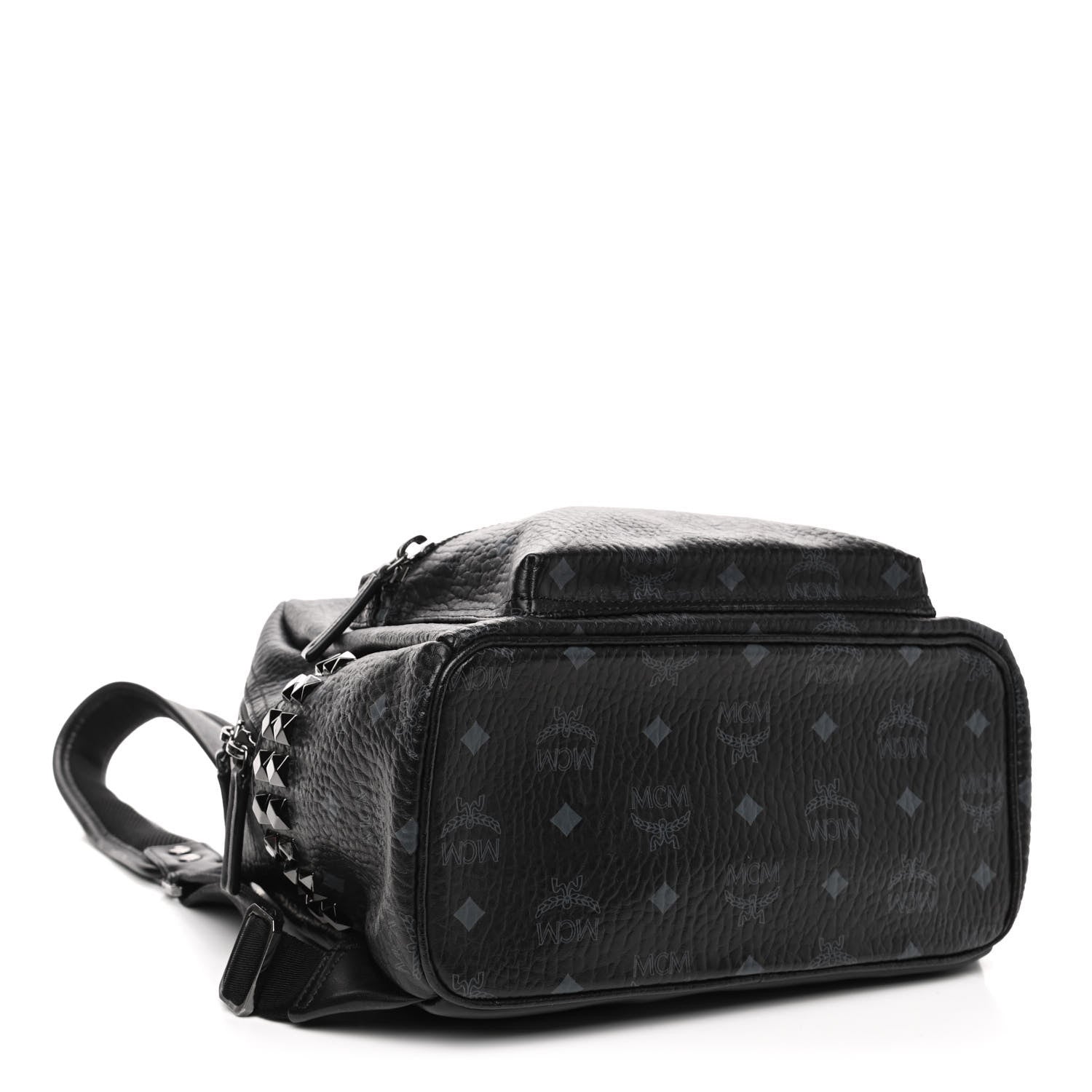 MCM Visetos Small Side Stud Stark Backpack Black 3 of 4