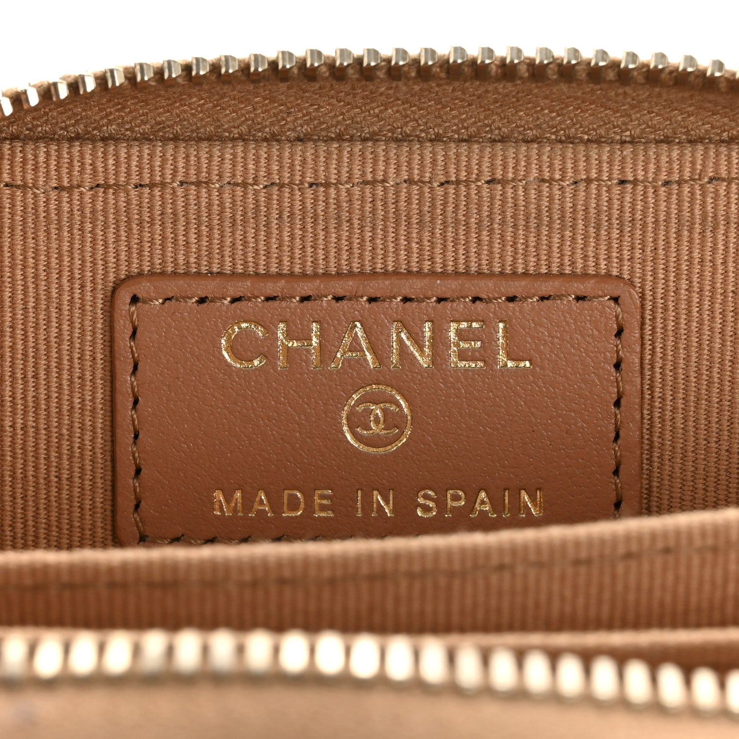 Chanel Lambskin Quilted Chanel 19 Zip Around Coin Purse Wallet Brown 6 of 12