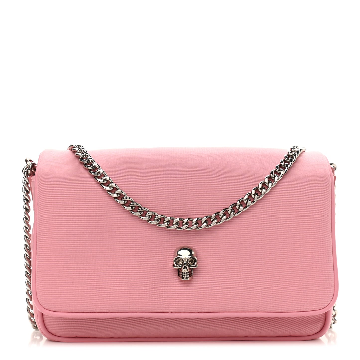 Nylon Skull Camera Crossbody Bag Pink