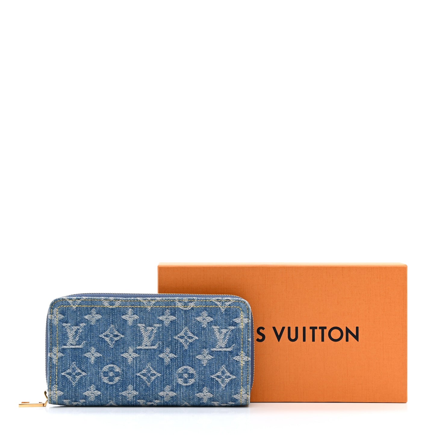 Monogram Denim Zippy Wallet NM Blue