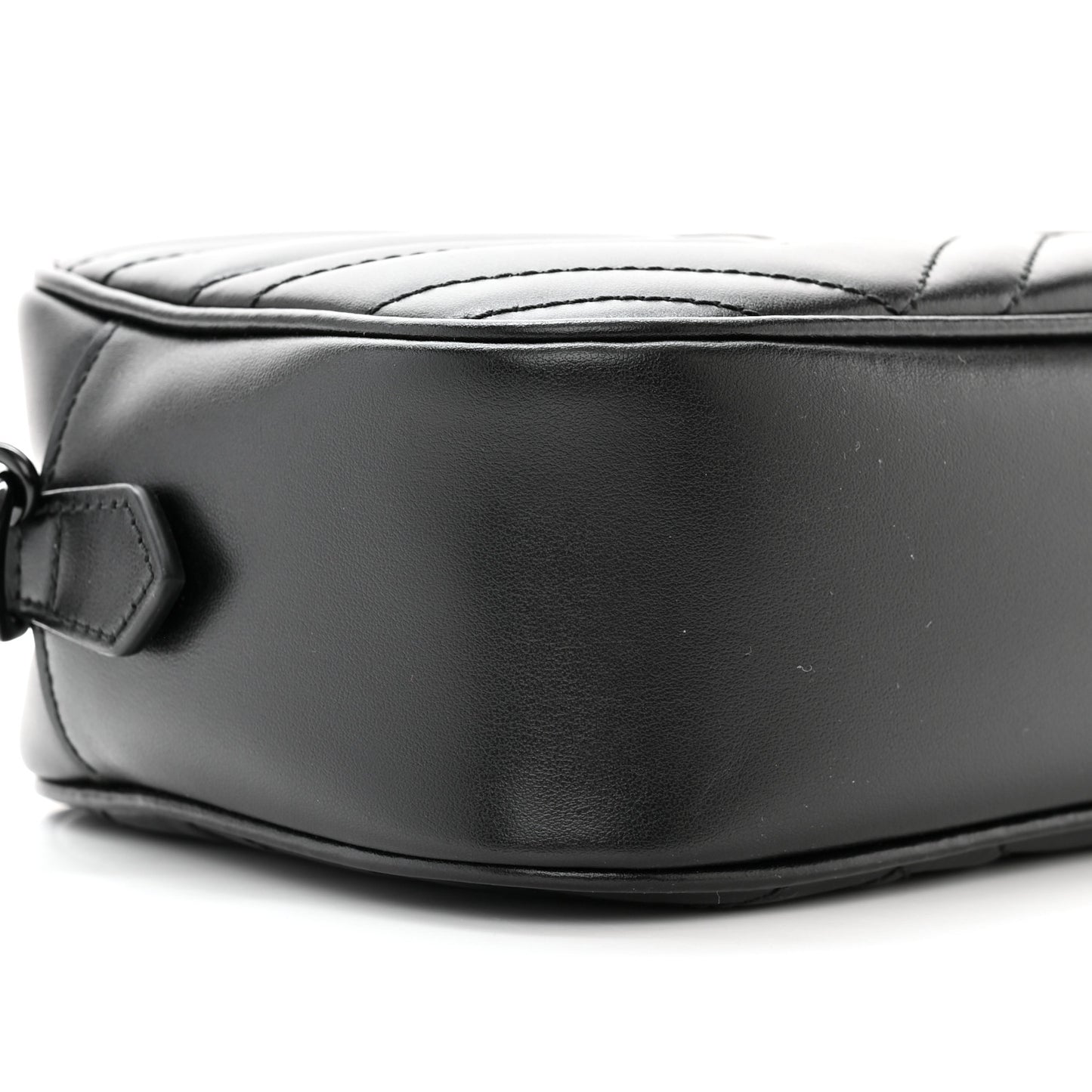 Calfskin Matelasse Monochrome Small GG Marmont Chain Shoulder Bag Black