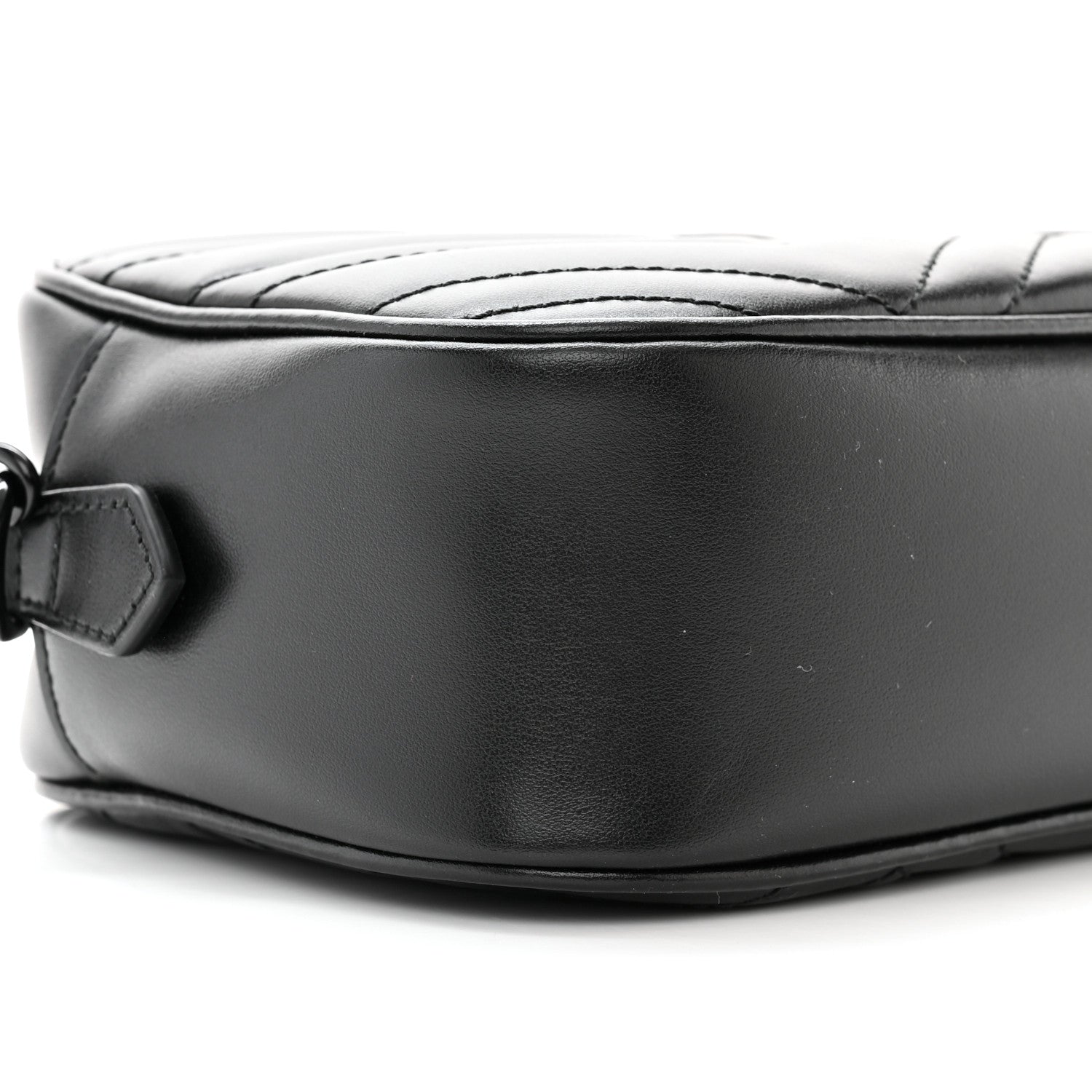 Gucci Calfskin Matelasse Monochrome Small GG Marmont Chain Shoulder Bag Black 10 of 11