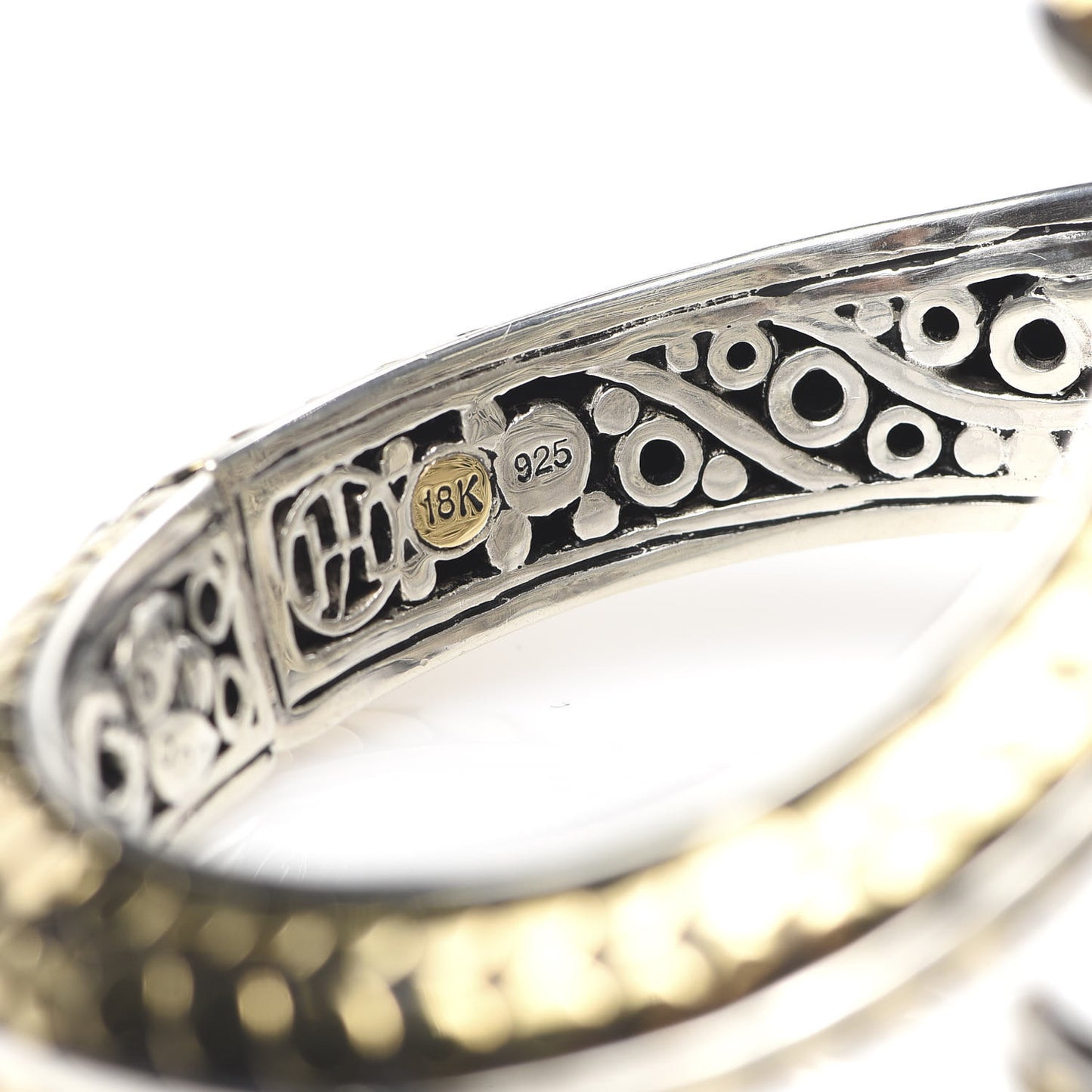 Sterling Silver 18K Yellow Gold Ayu Dot Leaf Cuff Bracelet