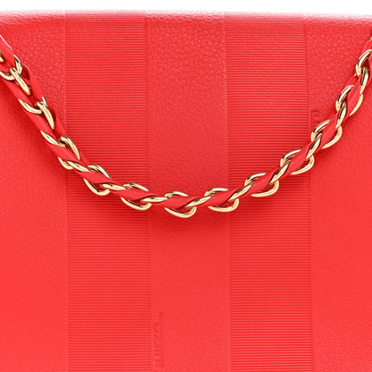 Fendi Grained Calfskin Pequin Embossed Medium Claudia Shoulder Bag Red 8 of 11