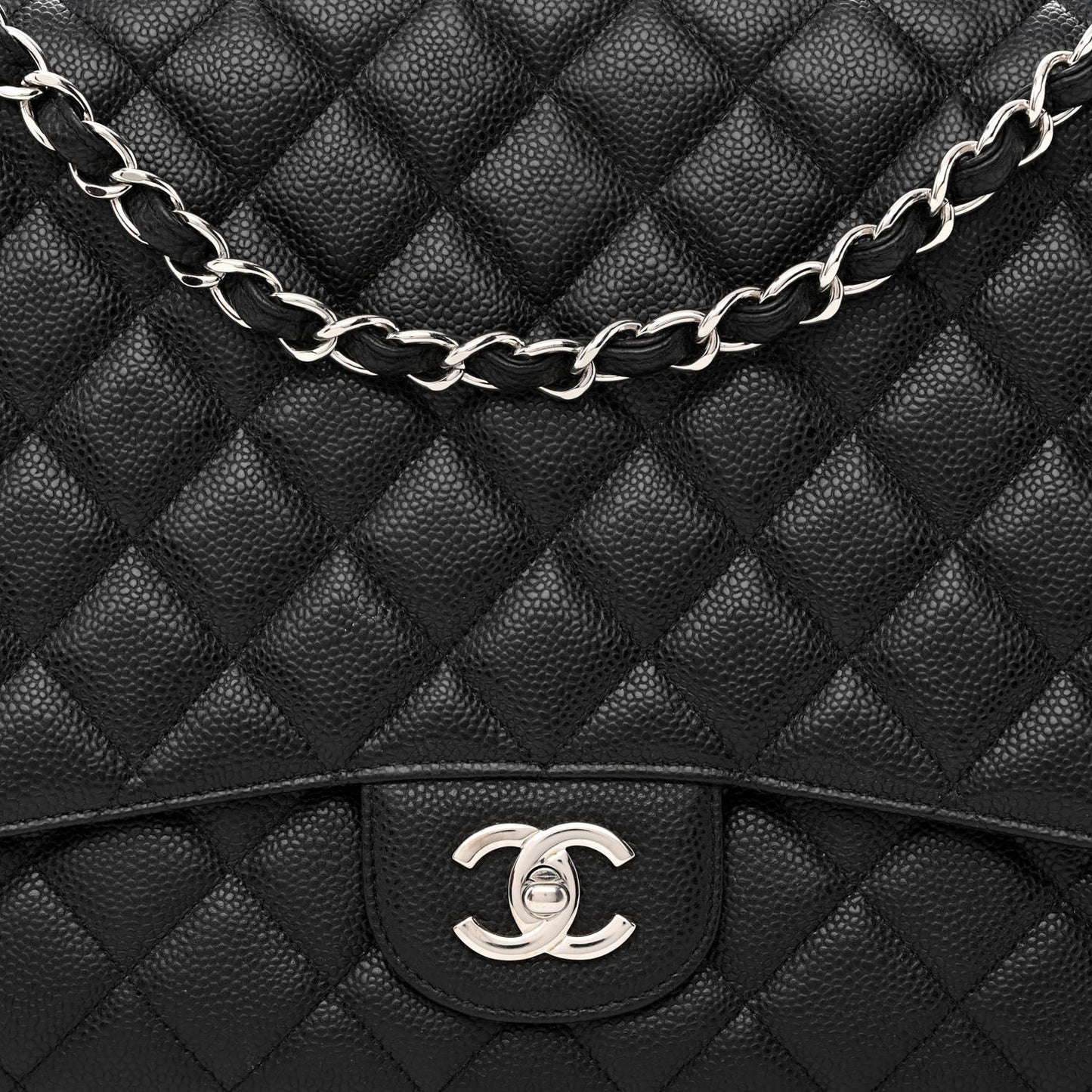 Caviar Quilted Maxi Single Flap Black