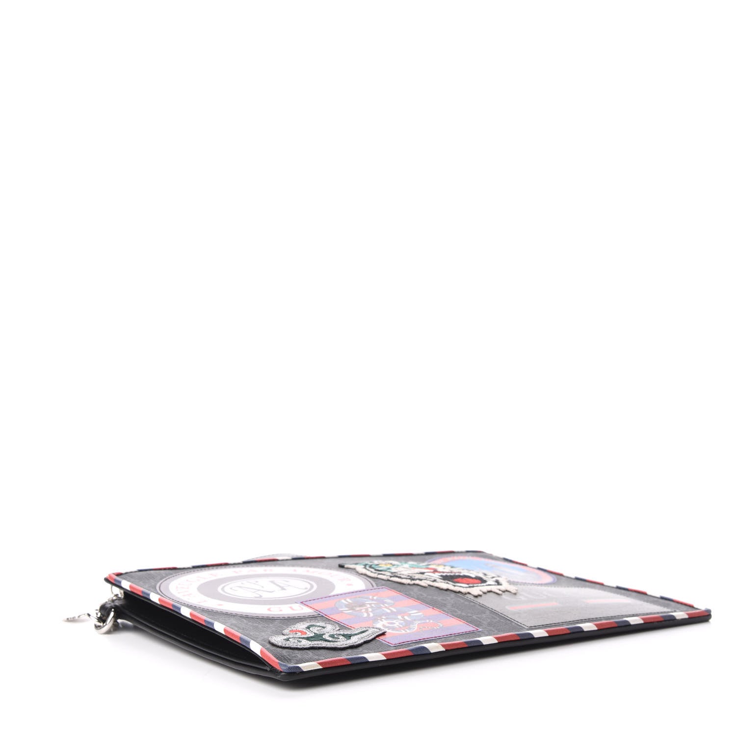 Gucci GG Supreme Monogram Night Courrier Zip Wristlet Pouch Black Multicolor 4 of 7