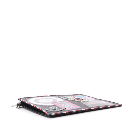 Gucci GG Supreme Monogram Night Courrier Zip Wristlet Pouch Black Multicolor 4 of 7