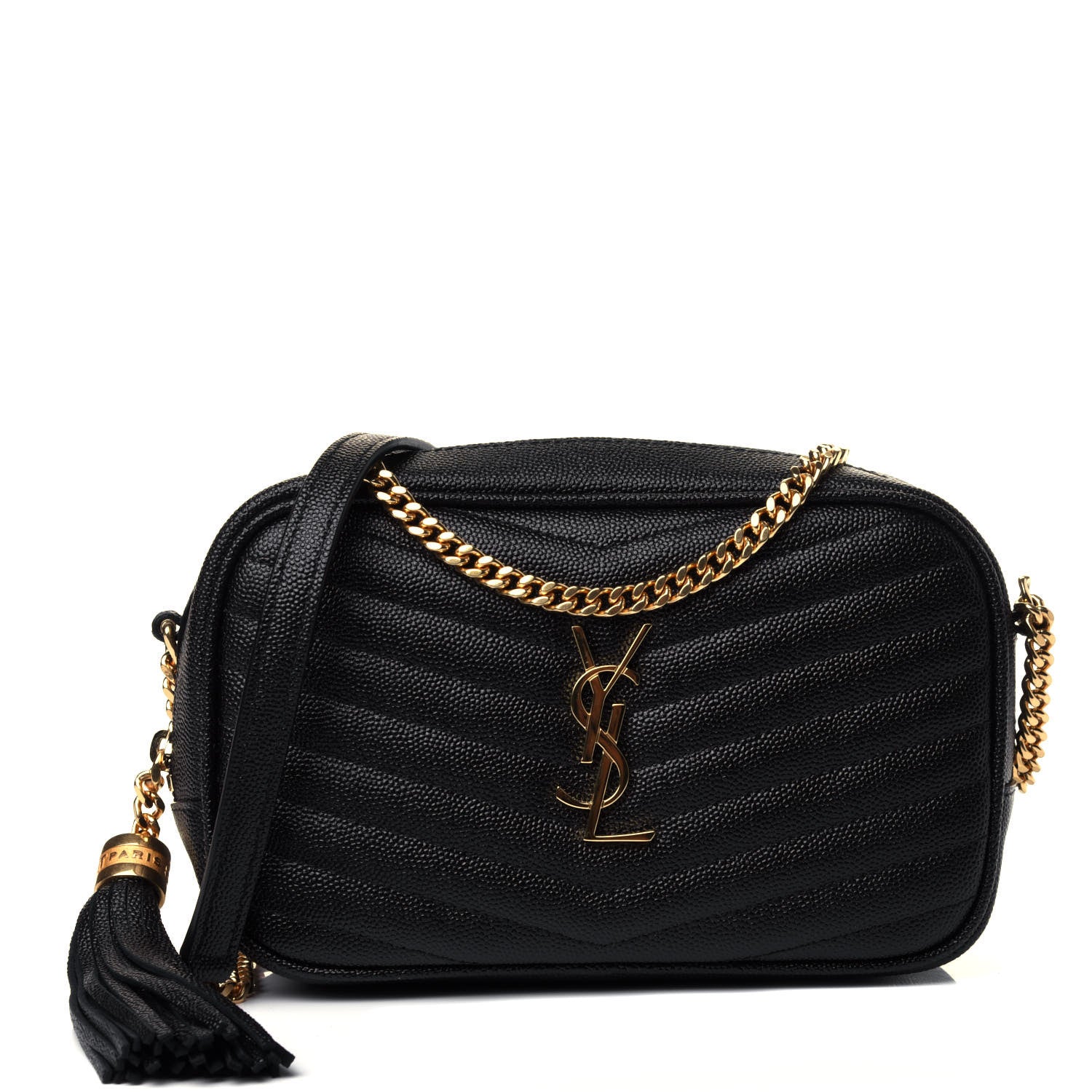 Saint Laurent Grain De Poudre Matelasse Monogram Mini Lou Camera Bag Black 1 of 4