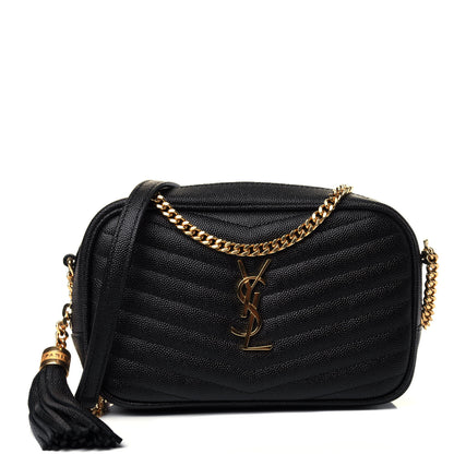 Saint Laurent Grain De Poudre Matelasse Monogram Mini Lou Camera Bag Black 1 of 4