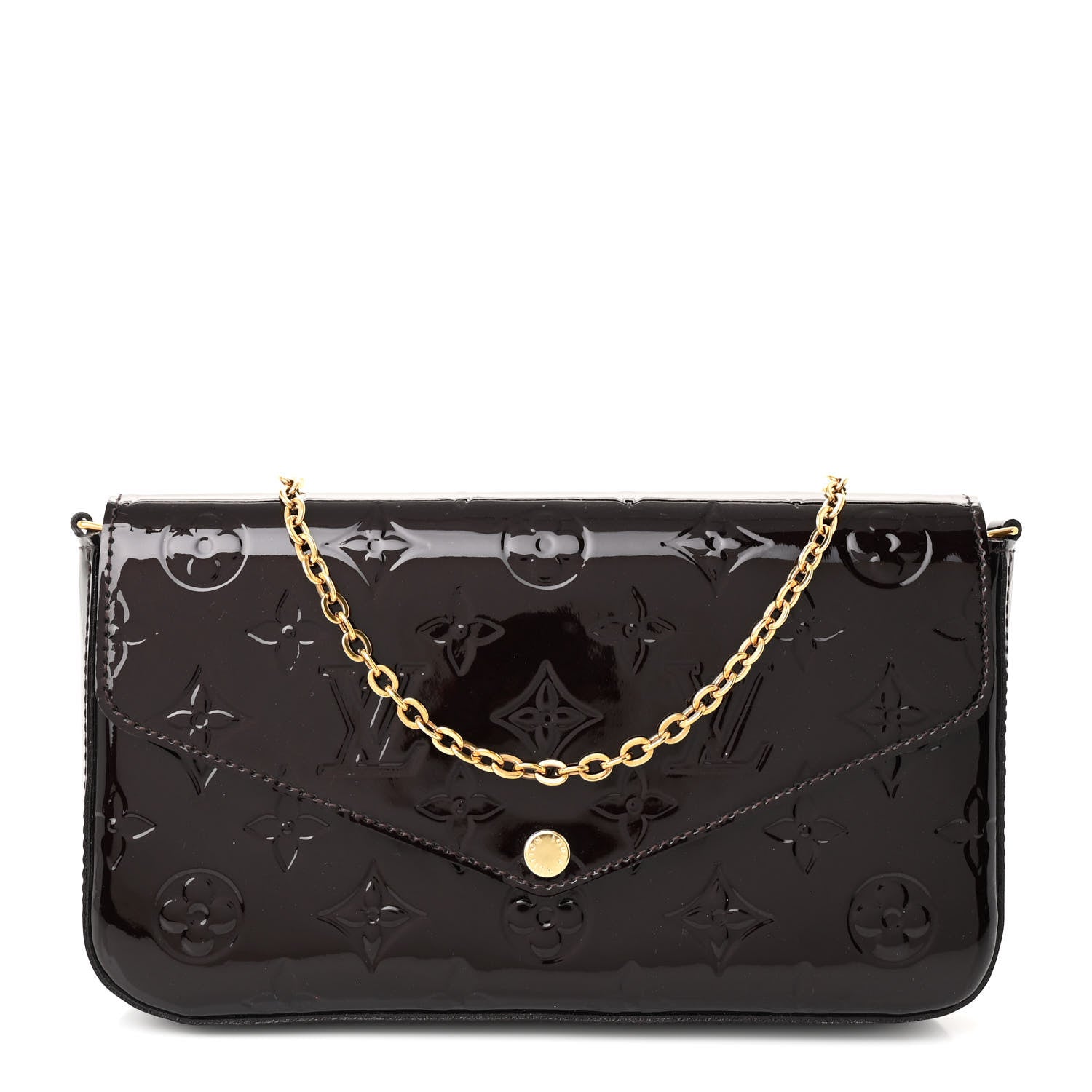 Louis Vuitton Vernis Pochette Felicie Chain Wallet Amarante 1 of 10