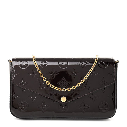 Louis Vuitton Vernis Pochette Felicie Chain Wallet Amarante 1 of 10