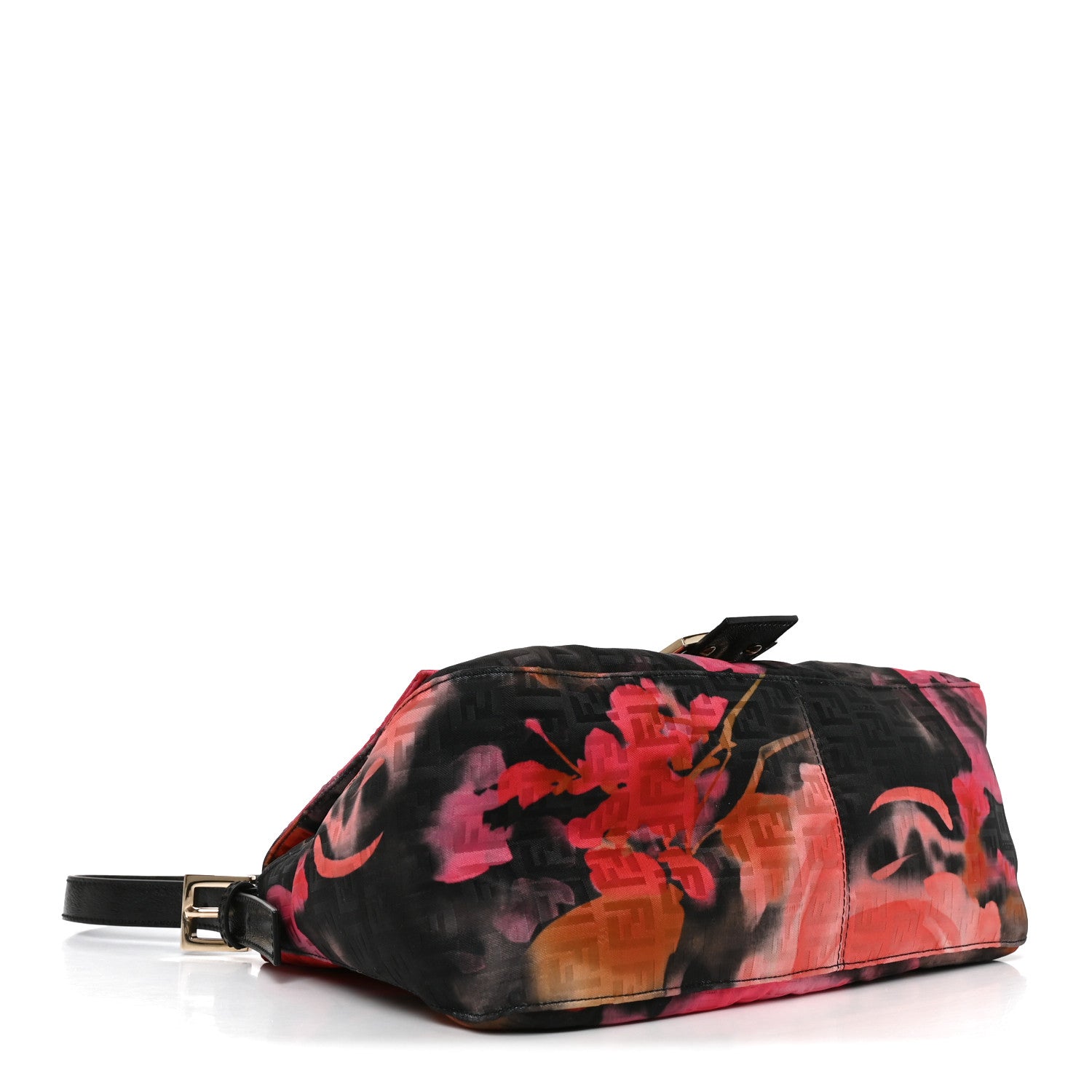 Fendi Zucchino Vitello Floral Forever Mama Baguette Black Multicolor 4 of 10
