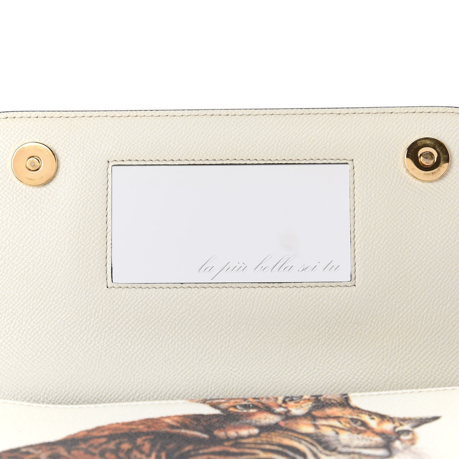 Dolce & Gabbana Dauphine Kitten Print Medium Miss Sicily Satchel White Black 10 of 11
