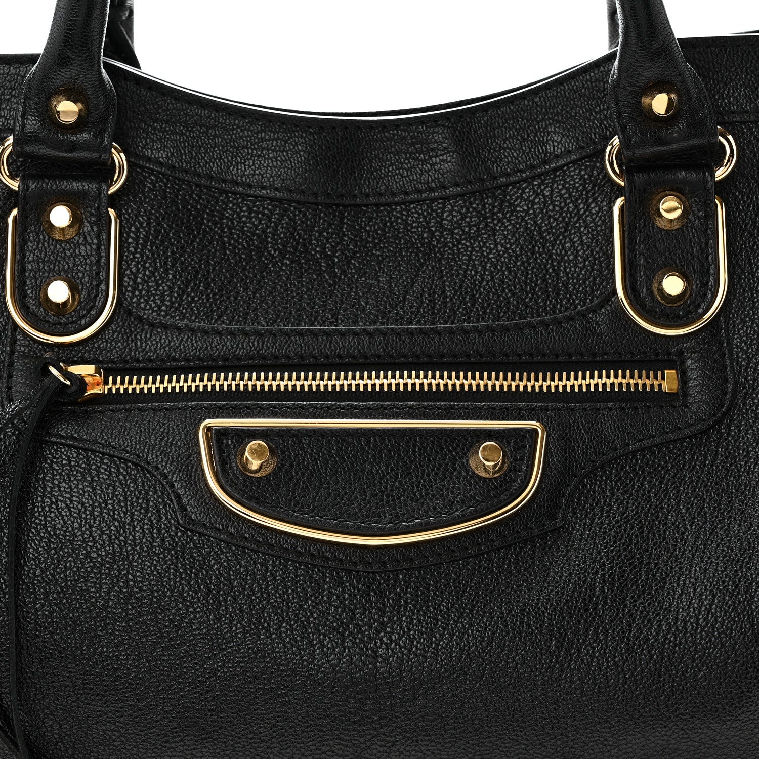 Balenciaga Chevre Gold Metallic Edge Hardware City Black 9 of 11