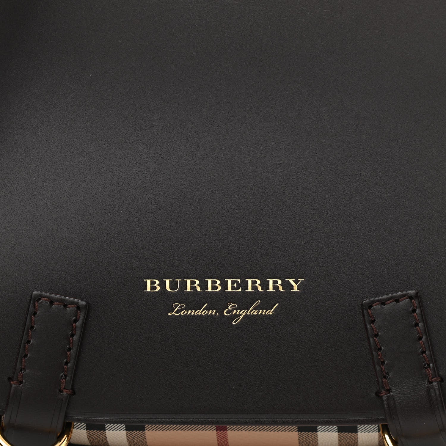 Burberry Haymarket Check Large Bridle Saddle Bag Dark Clove Brown 8 of 10