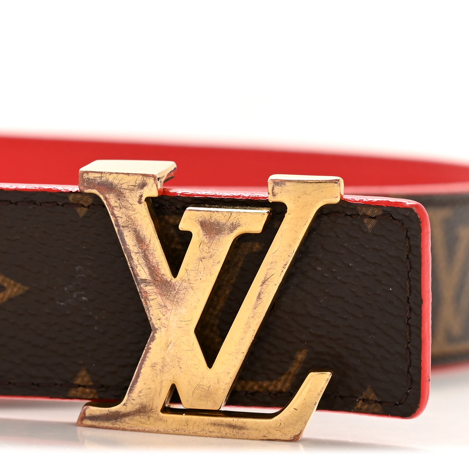 Louis Vuitton Monogram 30mm LV Initiales Reversible Belt 80 32 Coquelicot 8 of 9
