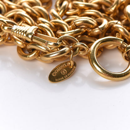 Chanel CC Sunburst Chain Pendant Necklace Gold 4 of 5