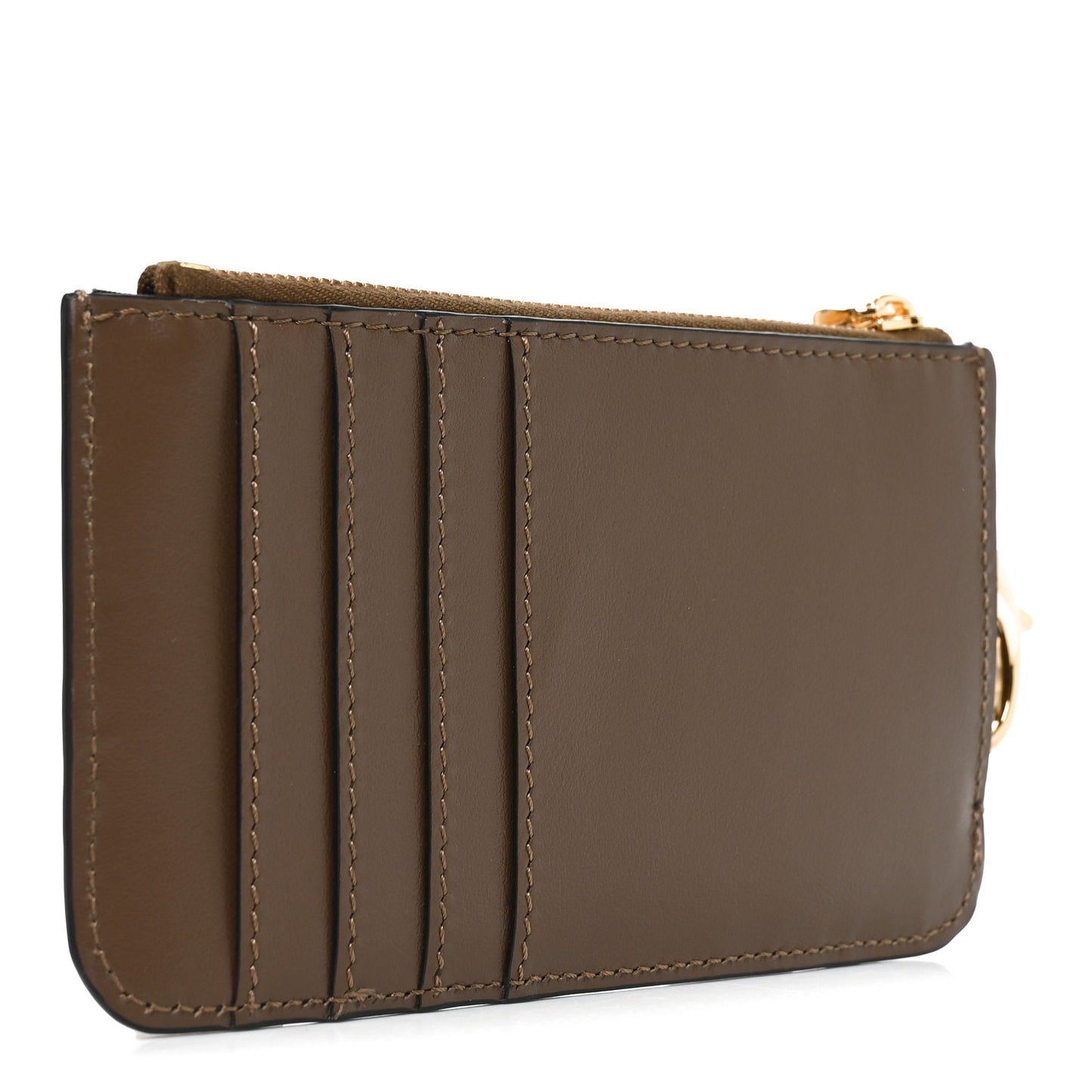 Vitello Soft F is Fendi Bi-Color FF 1974 Embossed Key Case Pouch Maya Black
