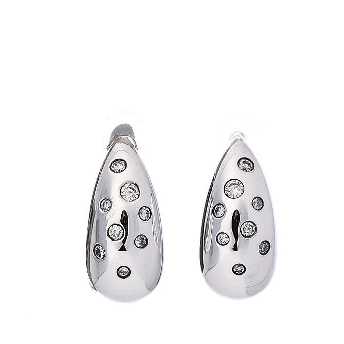 Sterling Silver Diamond 15mm Pure Form Earrings
