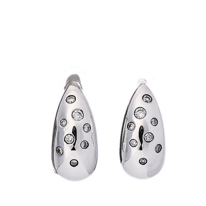 David Yurman Sterling Silver Diamond 15mm Pure Form Earrings 1 of 4