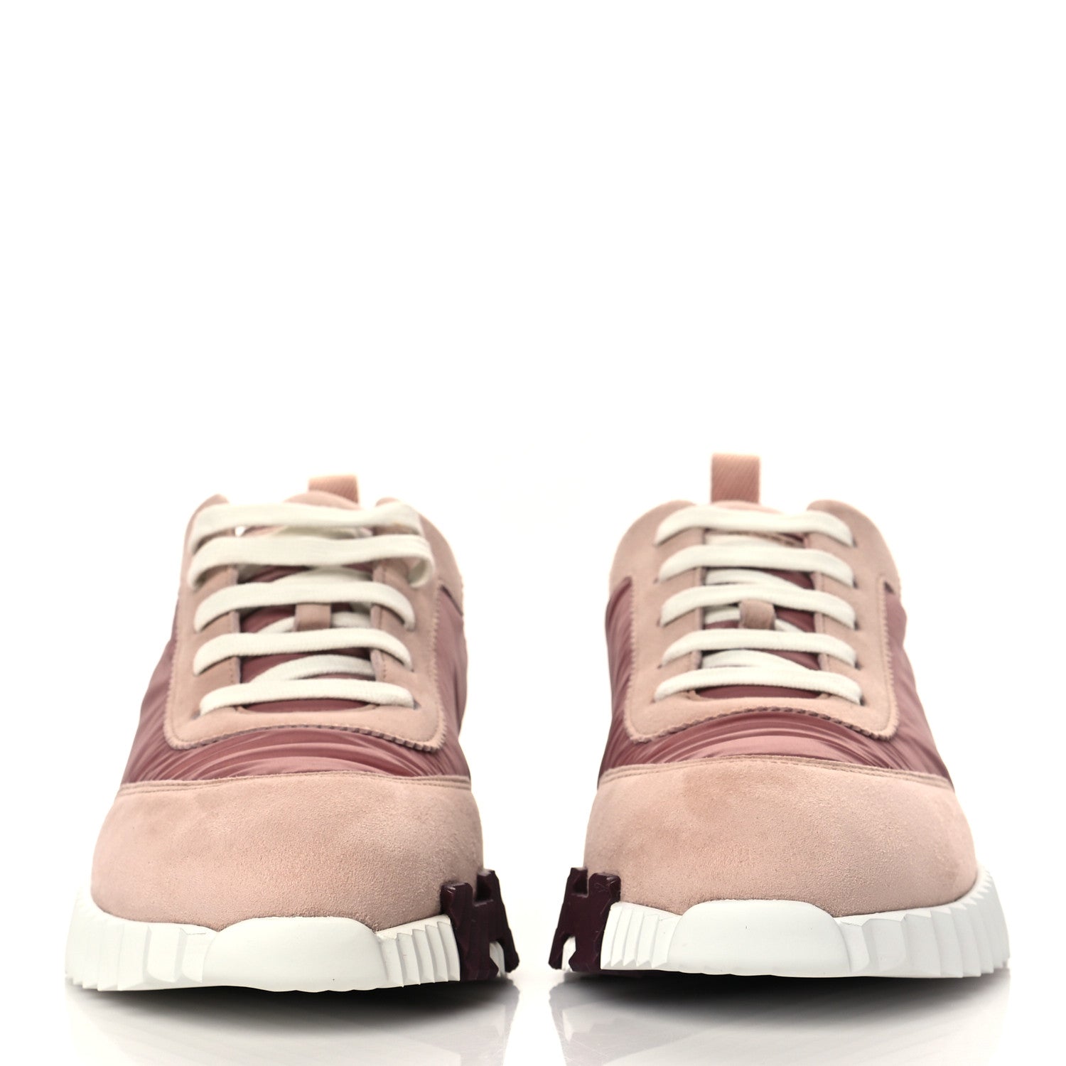 Hermes Parachute Fabric Suede Goatskin Bouncing Sneakers 41 Rose Rose Opaline 2 of 9