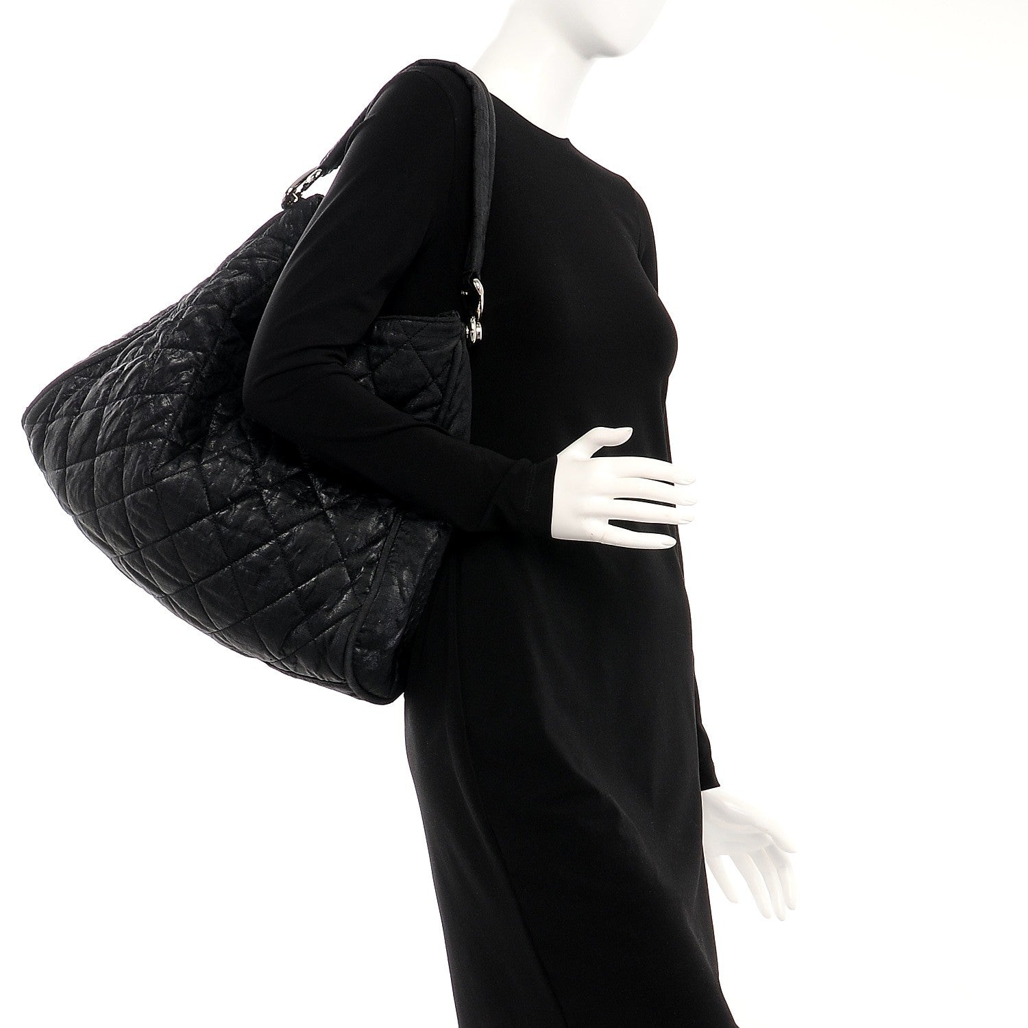 Chanel Crinkled Coated Canvas Le Marais Hobo Black 2 of 8