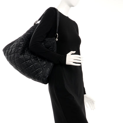 Chanel Crinkled Coated Canvas Le Marais Hobo Black 2 of 8