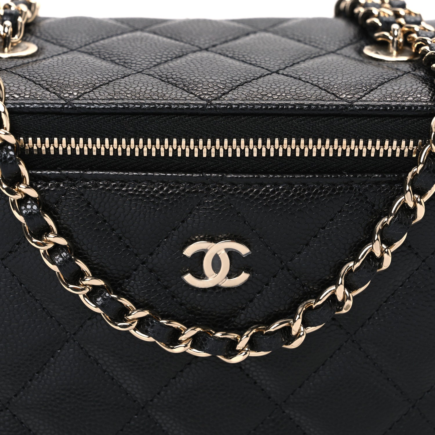 Chanel Caviar Quilted Small Vanity Case With Chain Black 8 of 11