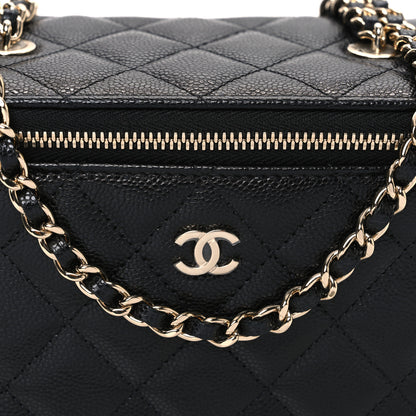 Chanel Caviar Quilted Small Vanity Case With Chain Black 8 of 11
