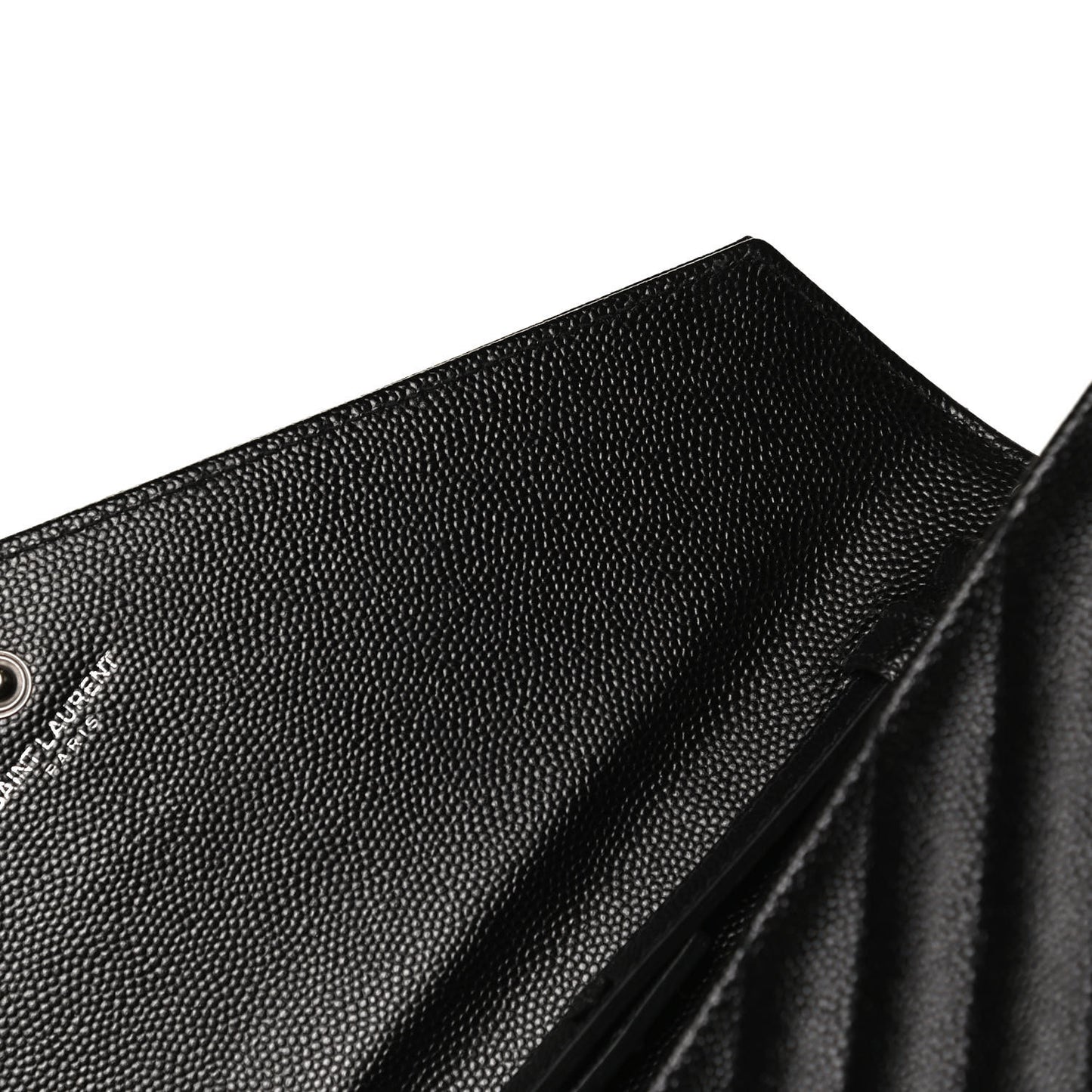 Grain De Poudre Matelasse Chevron Monogram Chain Wallet Black