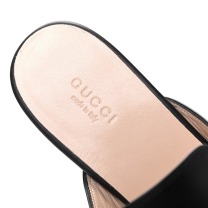 Gucci Calfskin Crystal Tiger Embroidered Princetown Slippers 39 Black 7 of 9