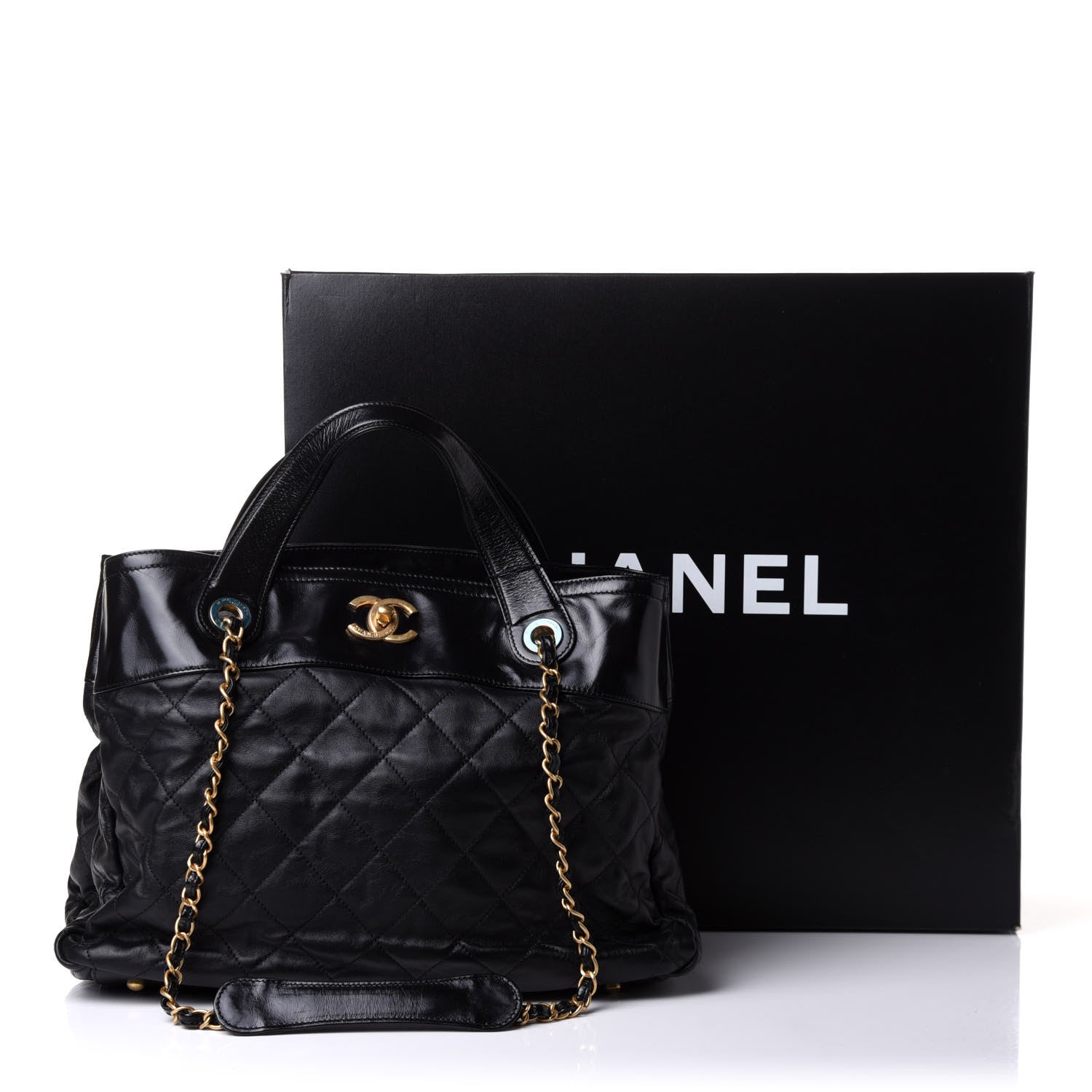 Chanel Iridescent Calfskin Large In the Mix Tote Black 11 of 11