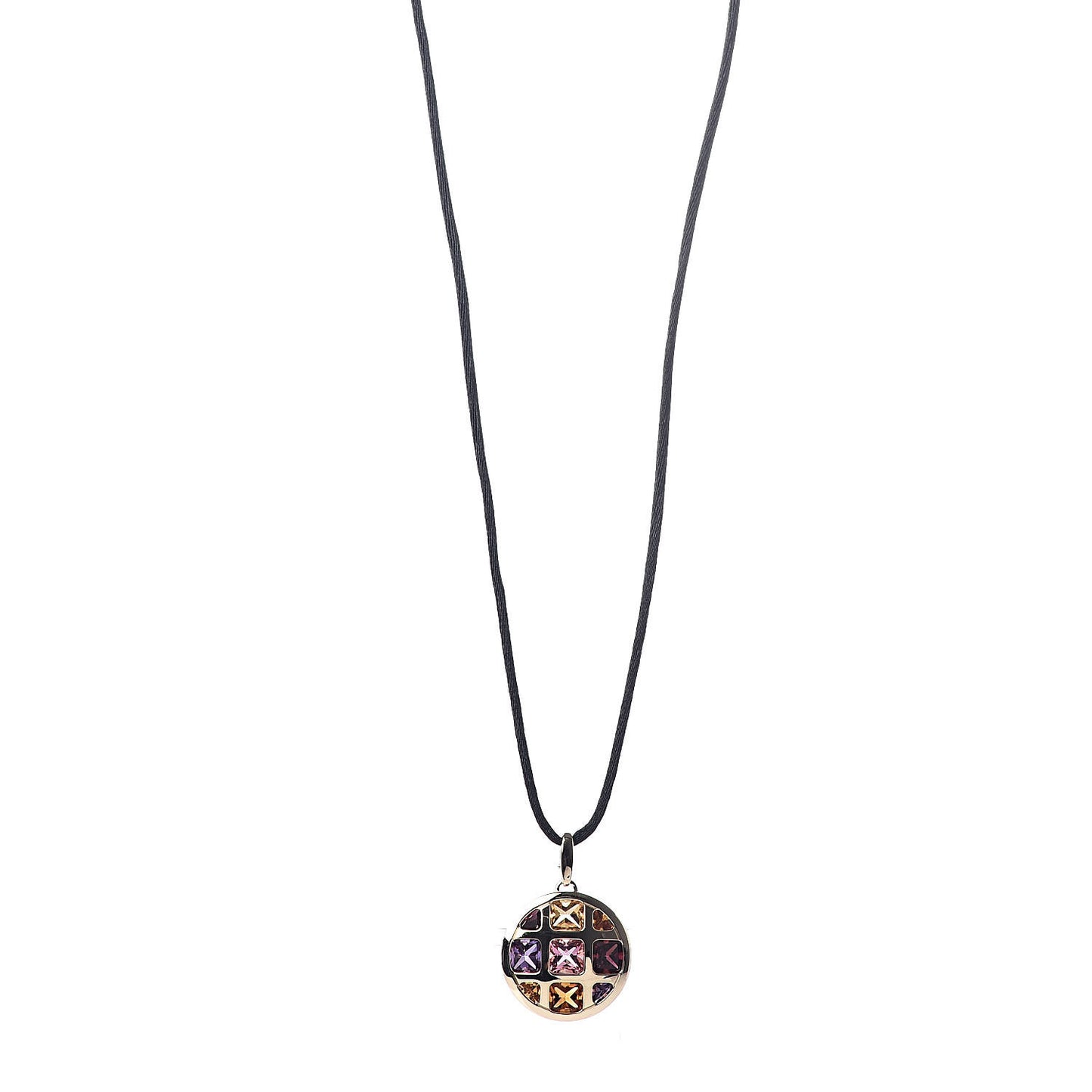 18K Yellow Gold Citrine Amethyst Tourmaline Silk Pasha de Necklace