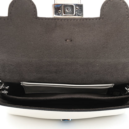 Fendi Nappa Rabbit Fox Fur Micro Buggie Baguette White Nirvana Black 4 of 4