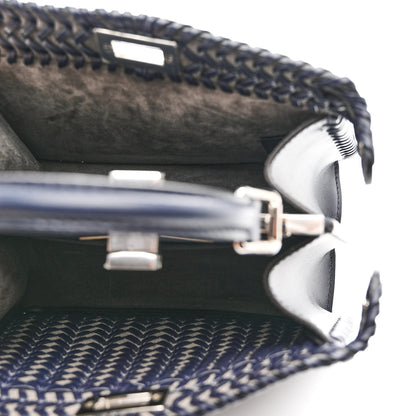 Fendi Vitello King Shiny Nappa Intreccio Petite Peekaboo I SEE U Satchel Midnight 5 of 10