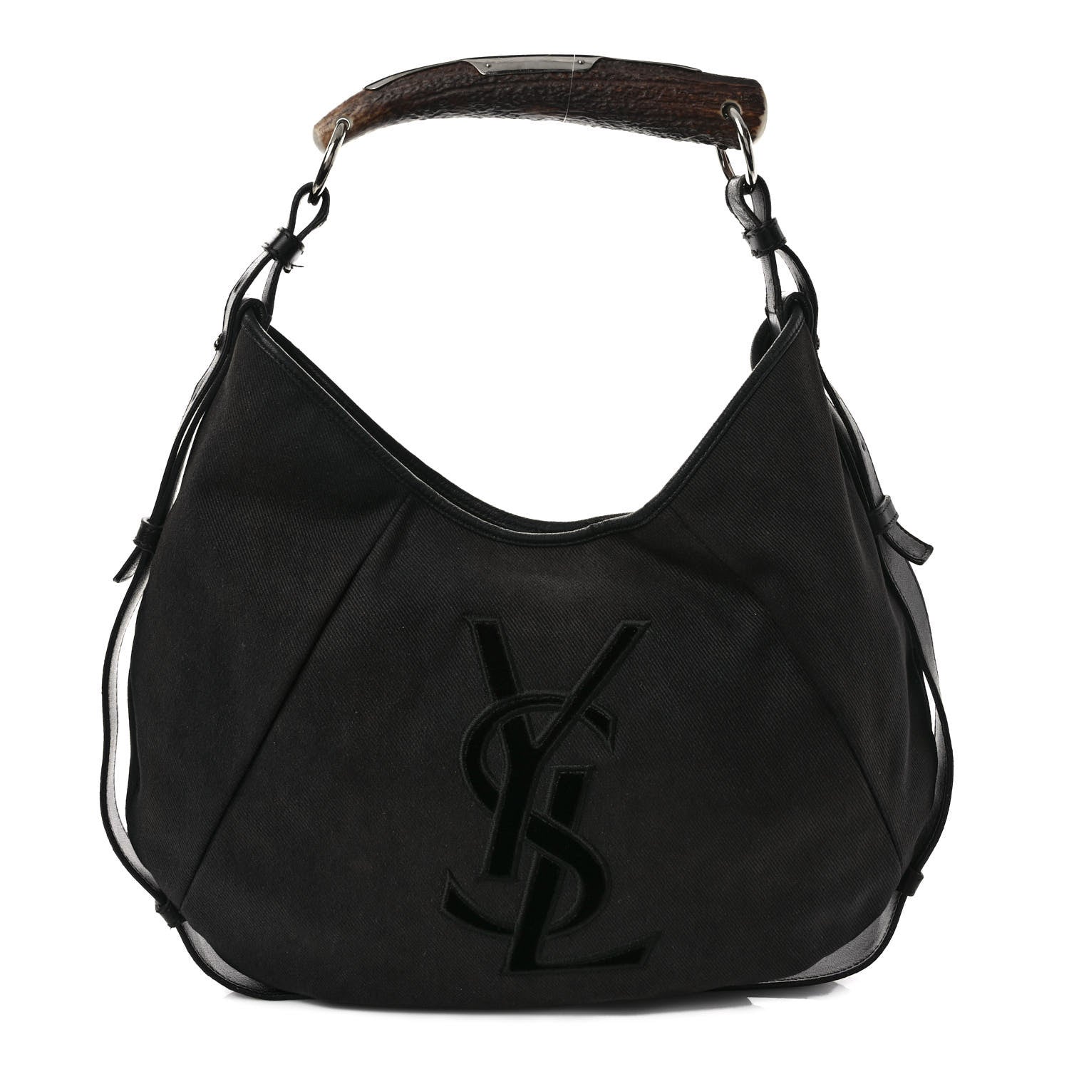 Saint Laurent Denim Mombasa Hobo Black 1 of 7
