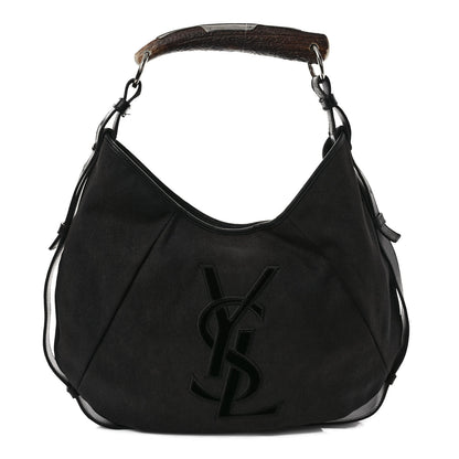 Saint Laurent Denim Mombasa Hobo Black 1 of 7